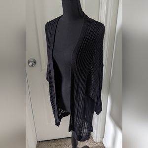 Express open weave black cardigan, size small